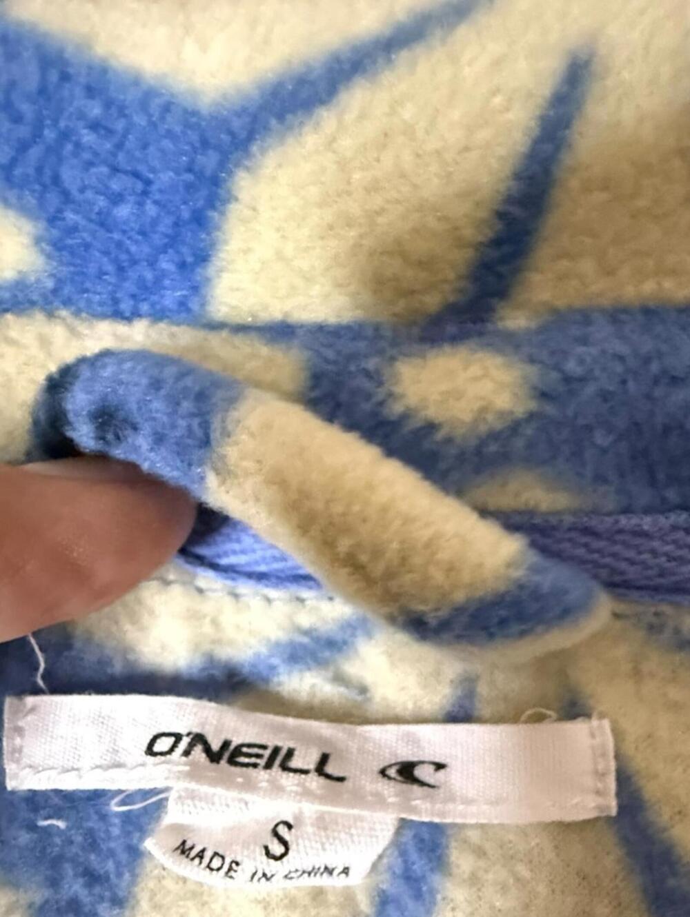 O’Neill Aztec Fleece Button-Up Shacket Blue Yellow Small - Picture 4 of 6